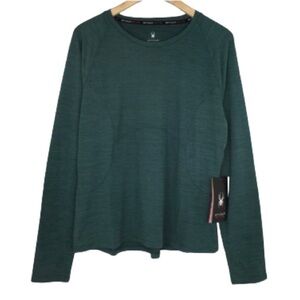 Spyder Ladies Active Top Long Sleeve Heather Green Size XL NEW NWT Base Layer